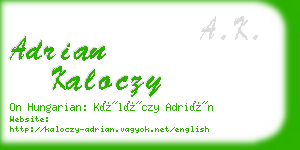 adrian kaloczy business card